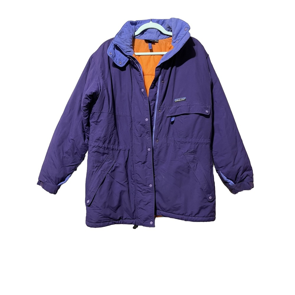 Patagonia Ski Jacket Parka Women's 14 Purple Full Zip Off Hood Snow Coat‎ Vtg.